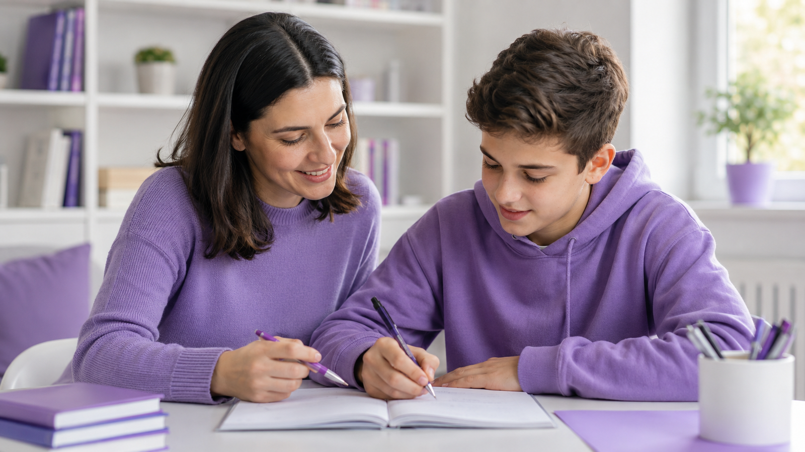 Student and family receiving education support